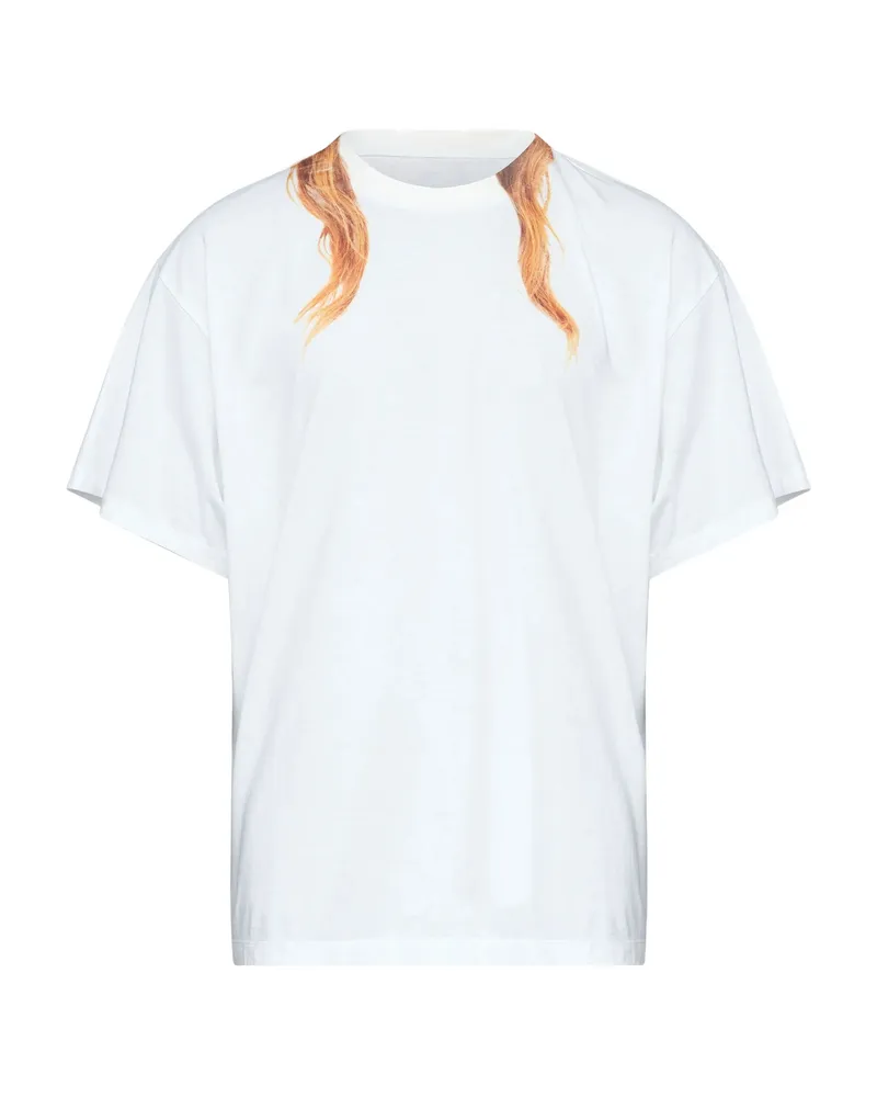Maison Margiela Round-neck Printed-detail T-shirt White