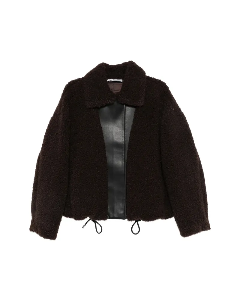 SPORTMAX Faux-shearling Buckled-collar Jacket Brown