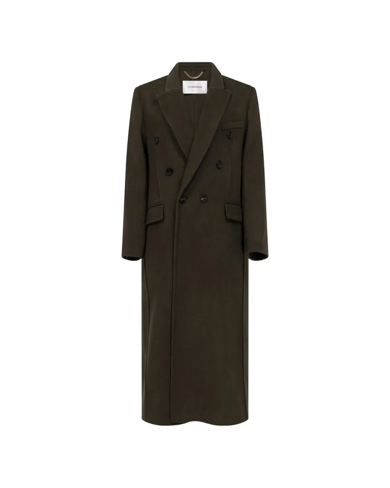 Victoria Beckham Catriona Double-breasted Wool Coat Green