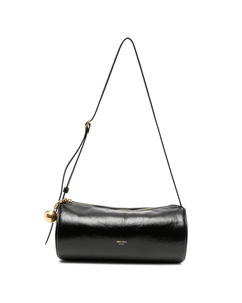 Jimmy Choo Tube Mini Leather Clutch Bag Black
