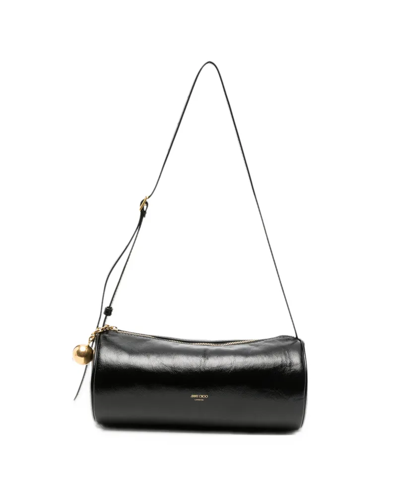 Jimmy Choo Tube Mini Leather Clutch Bag Black