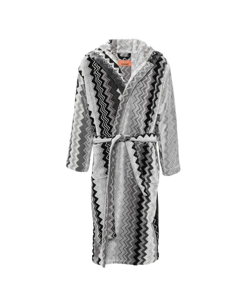 Missoni Home Zigzag-print Hooded Dressing Gown Grey