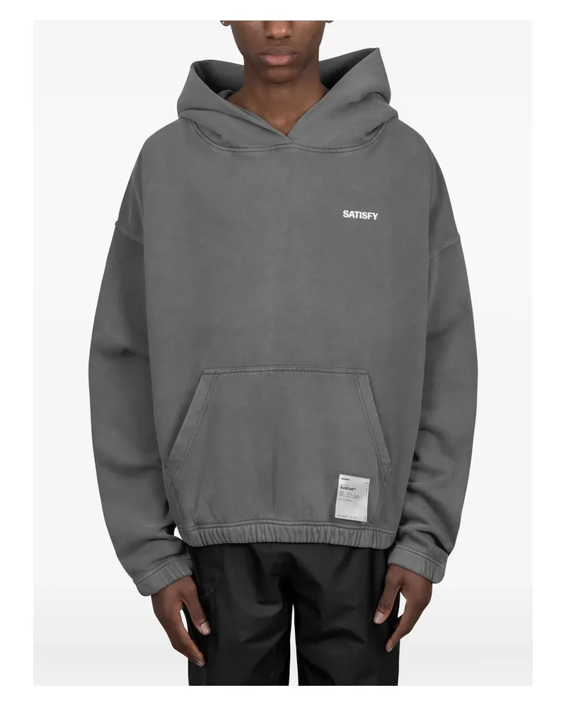 Satisfy Logo-print Hoodie Grey