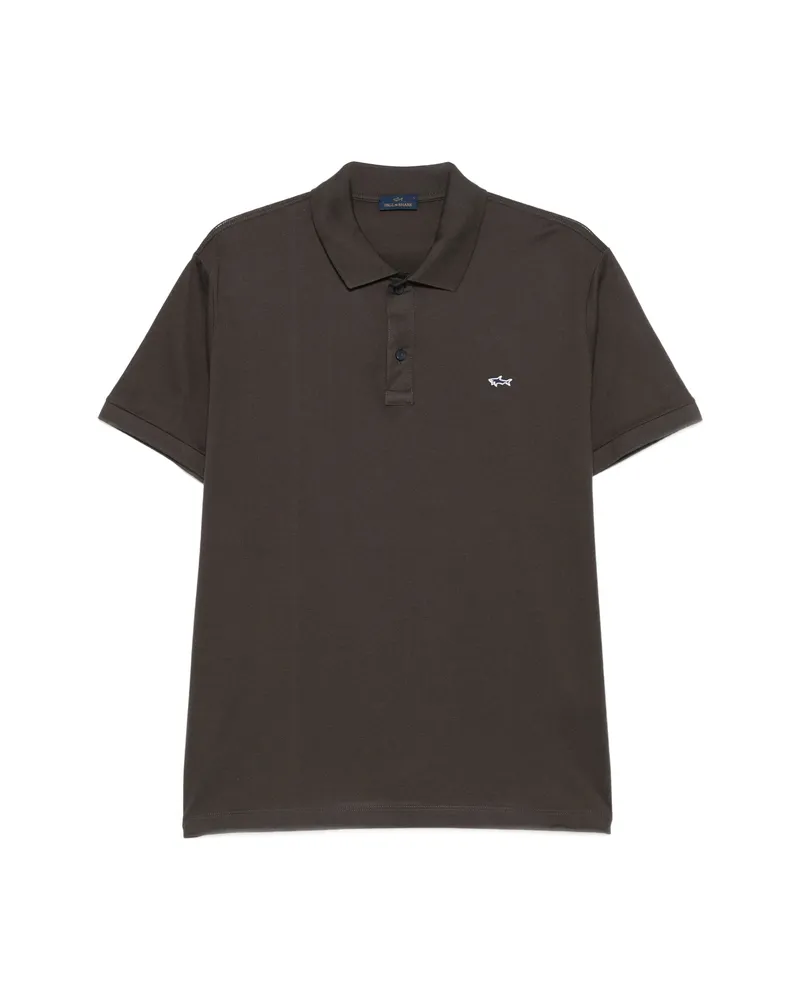 Paul & Shark Logo Polo Shirt Brown