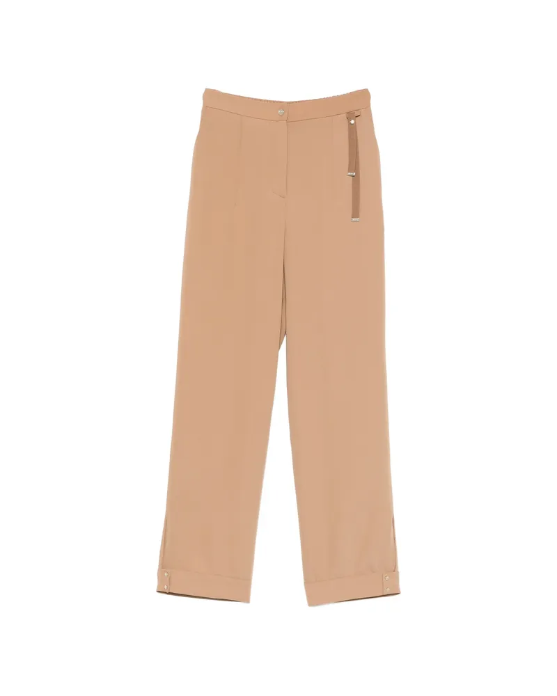 Herno Grosgrain-detail Slit-hem Trousers Neutrals