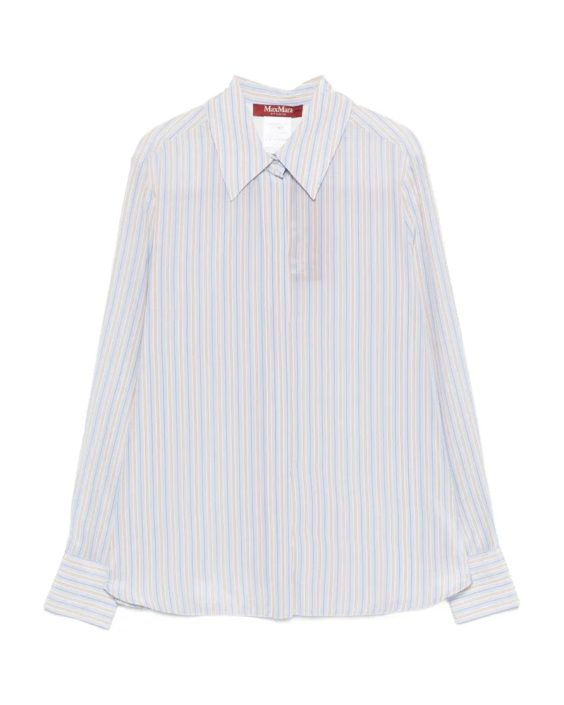 Max Mara Striped Long-sleeve Shirt Blue