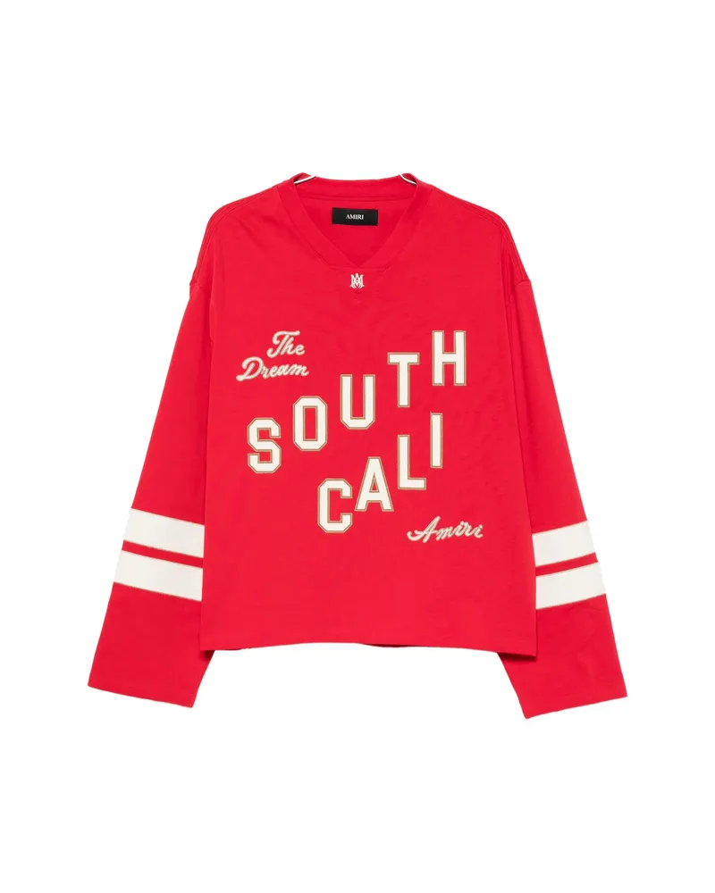 Amiri Graphic-print V-neck Sweater Red