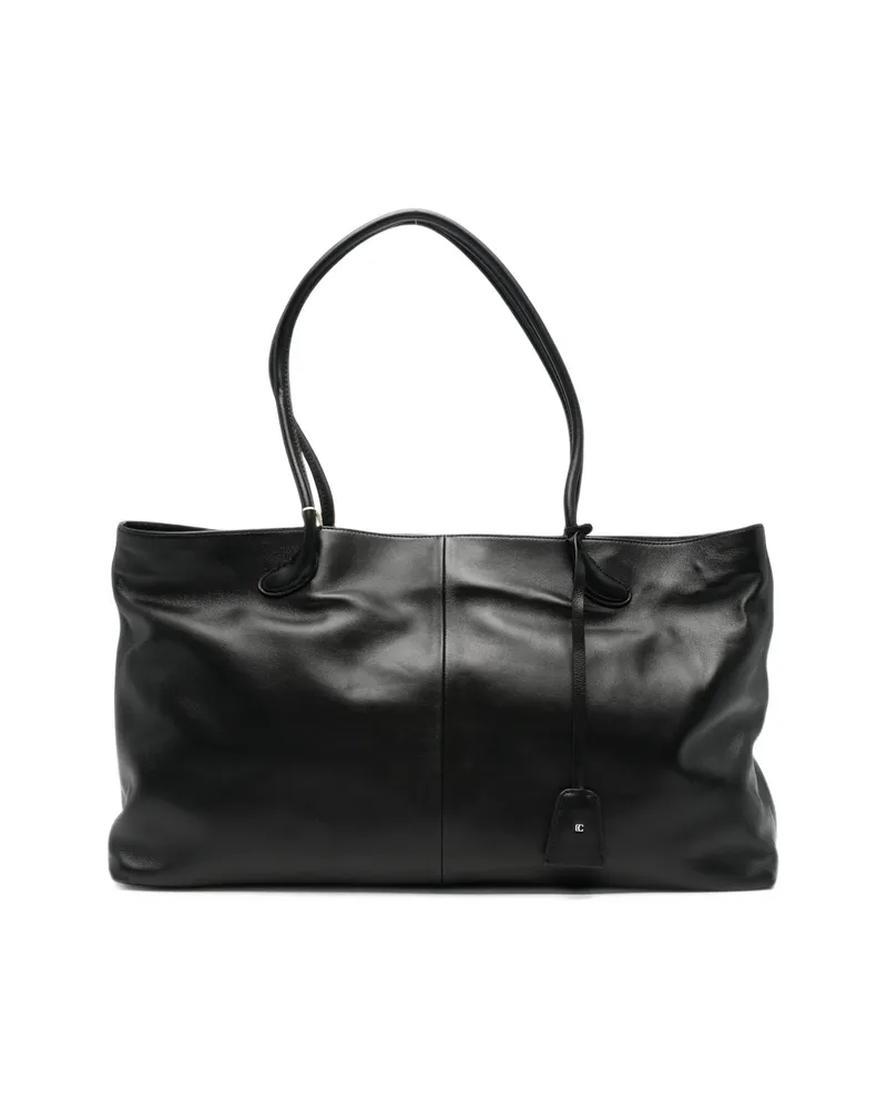 LOW CLASSIC Haricot Leather Tote Bag Black