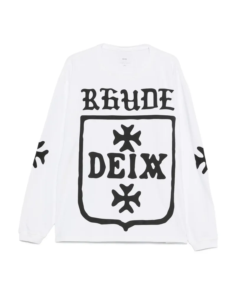 RHUDE Logo-print Long-sleeve Sweatshirt White