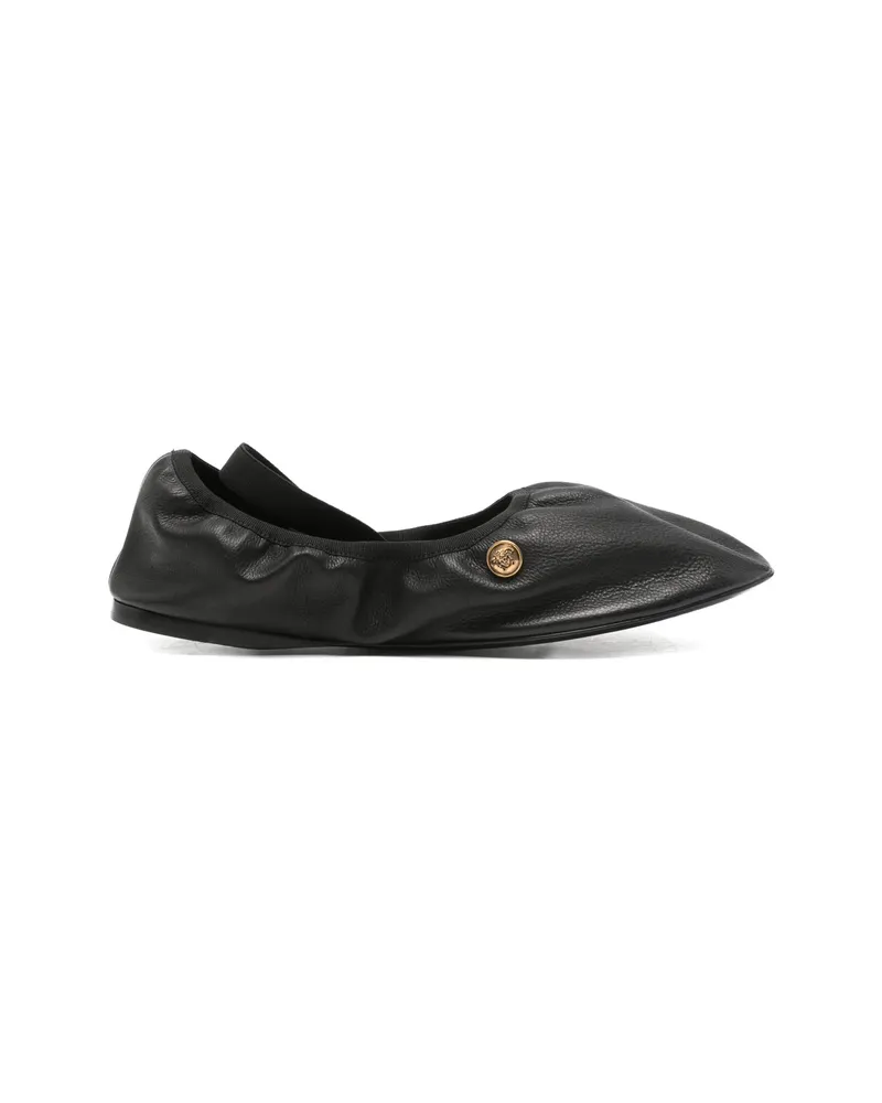 Versace Medusa Round-toe Ballet Flats Black