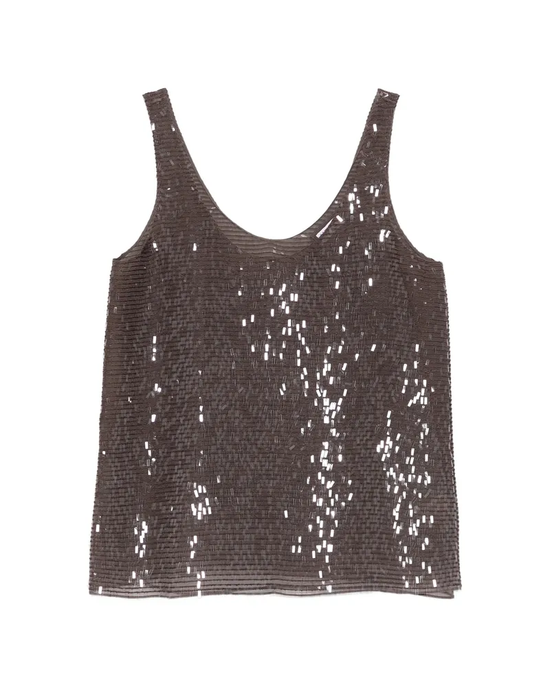 Brunello Cucinelli Sequin-embellished Top Brown