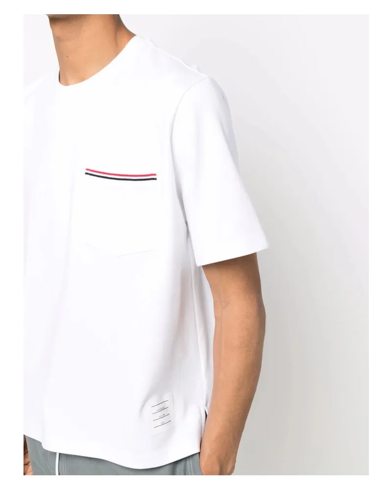 Thom Browne Milano Cotton Oversized Pocket Tee White