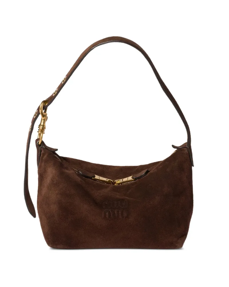Miu Miu Spirit Suede Bag Brown