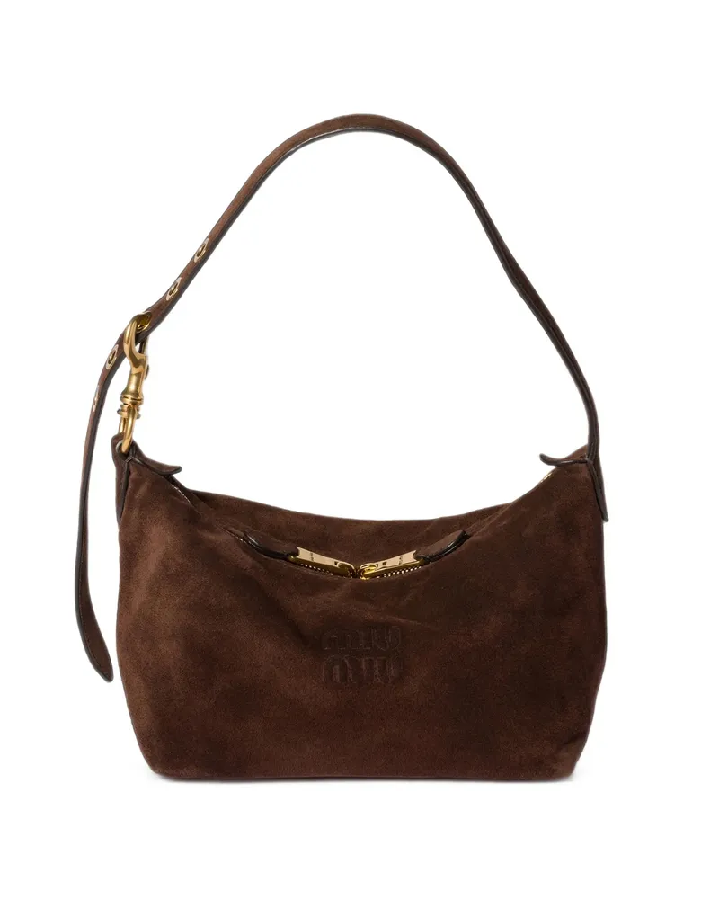 Miu Miu Spirit Suede Bag Brown