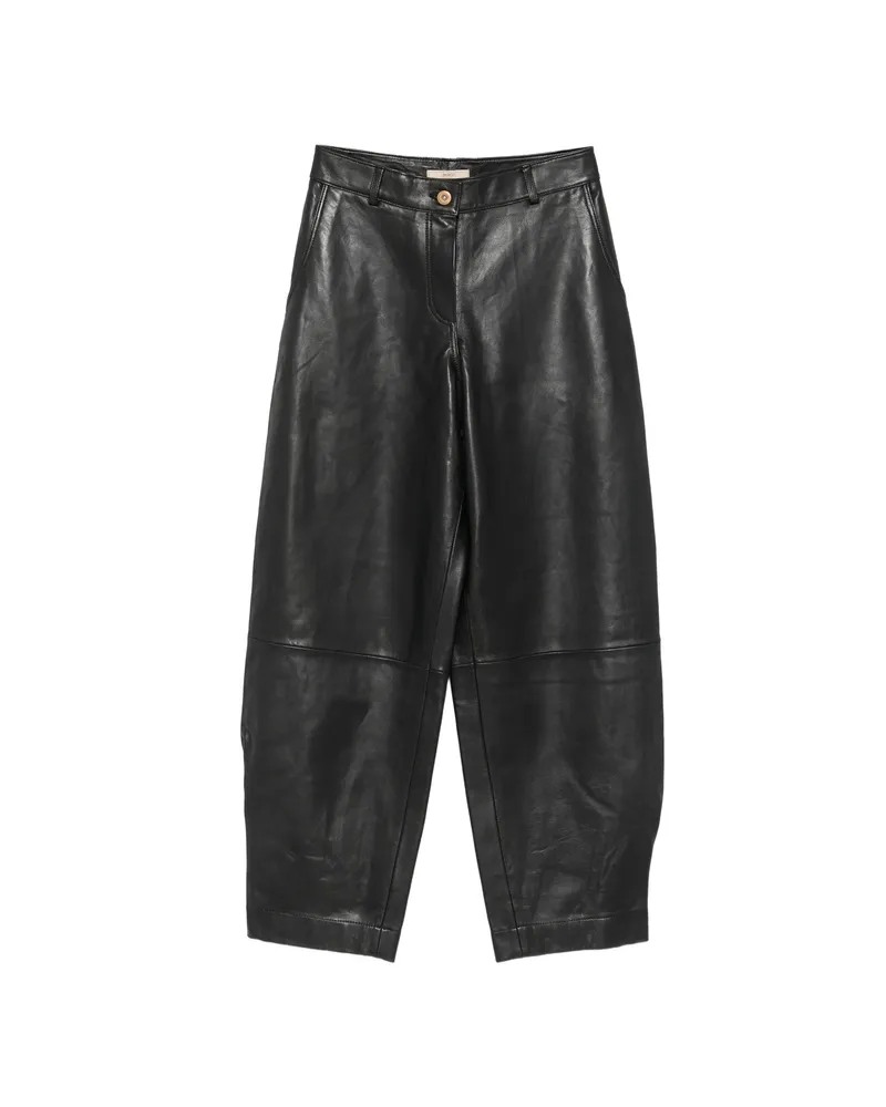 Sessùn Carlea Leather Tapered Trousers Black