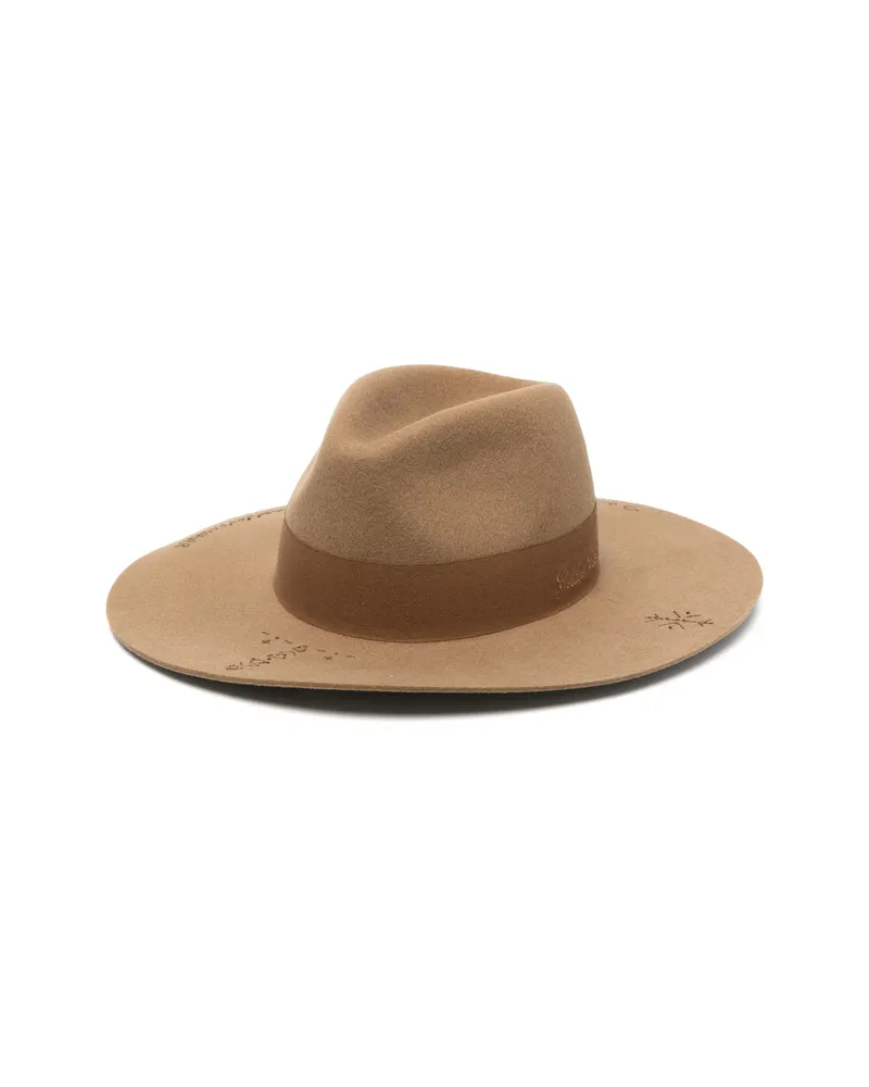 Golden Goose Fedora Heavy Wool Felt Hat Neutrals