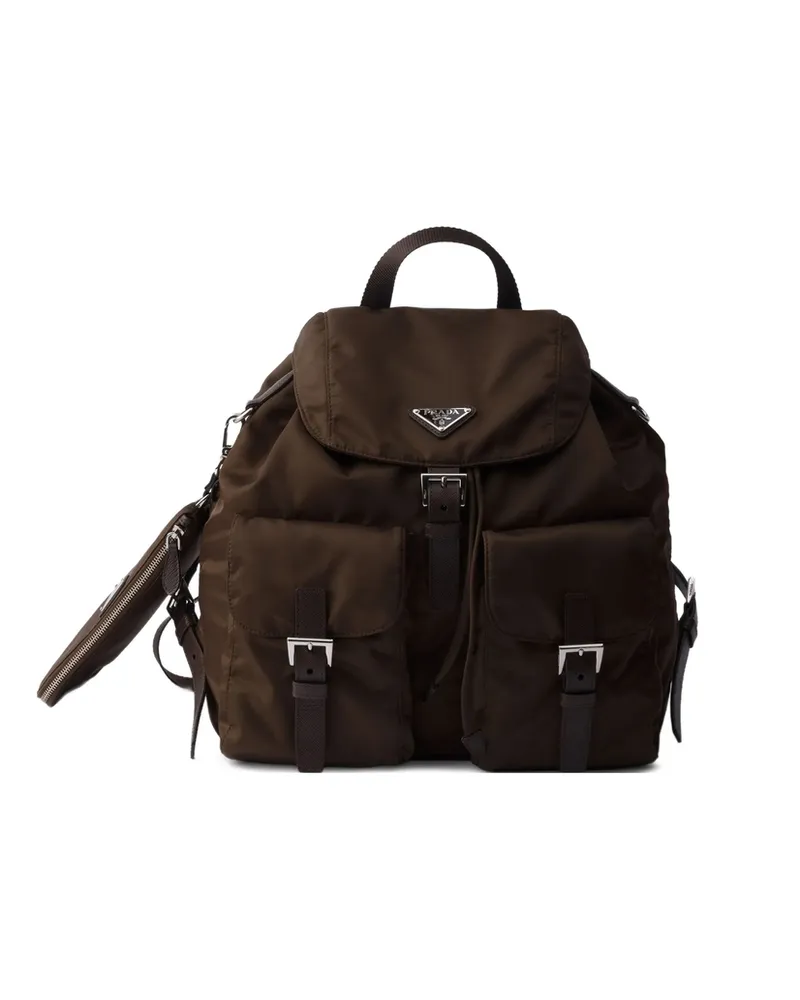 Prada Medium Re-Nylon Backpack Bag Brown