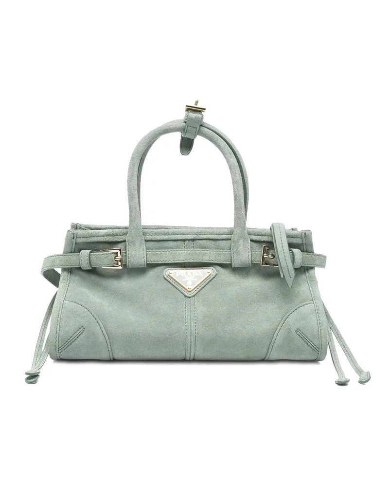 Prada Logo-detail Tote Bag Green