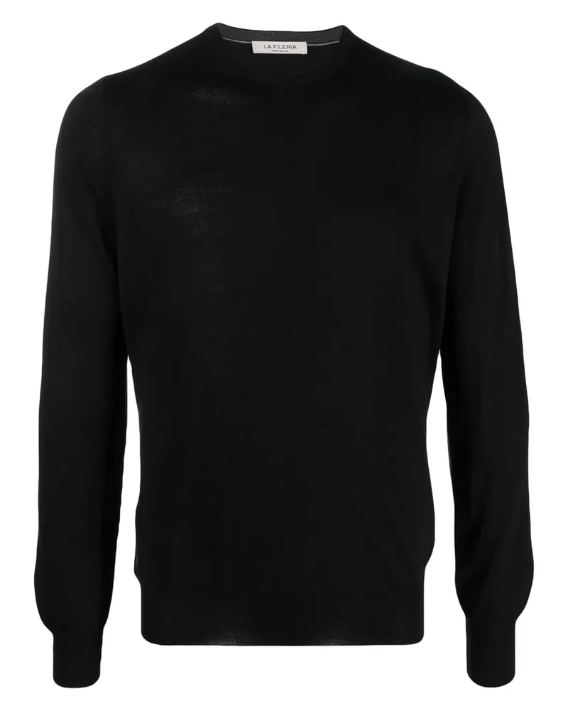 La Fileria Round-neck Virgin-wool Sweater Black
