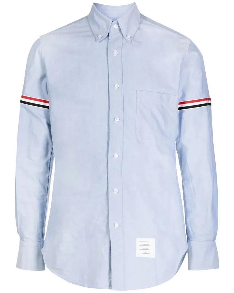 Thom Browne RWB Stripe Cotton Shirt Blue