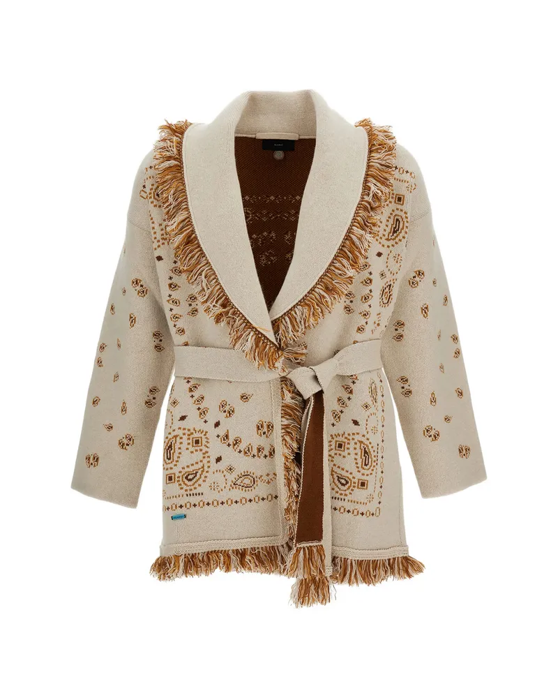 Alanui Bandana-print Cardigan Neutrals