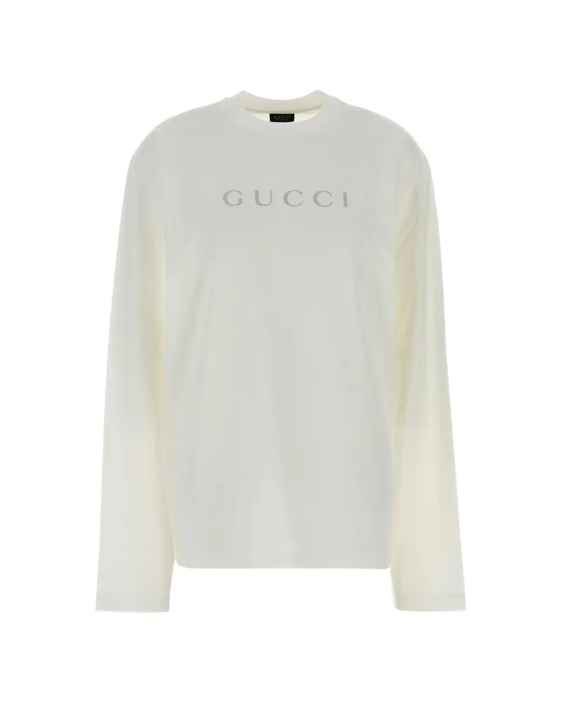 Gucci Logo-print Long-sleeve T-shirt White