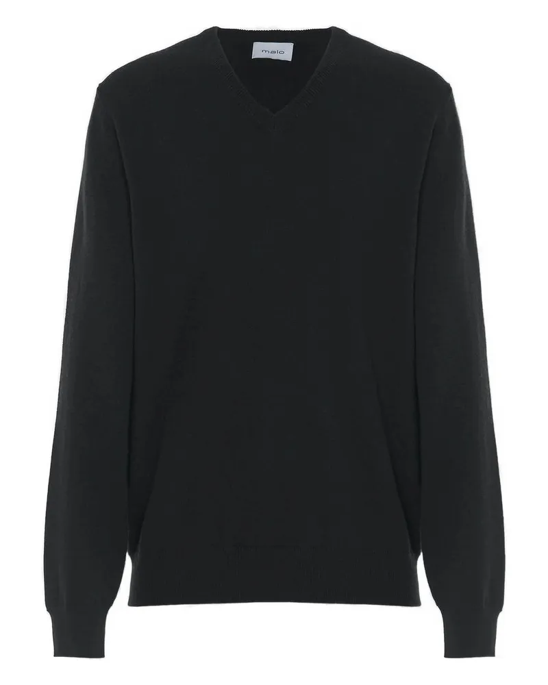 Malo V-neck Cashmere Sweater Black