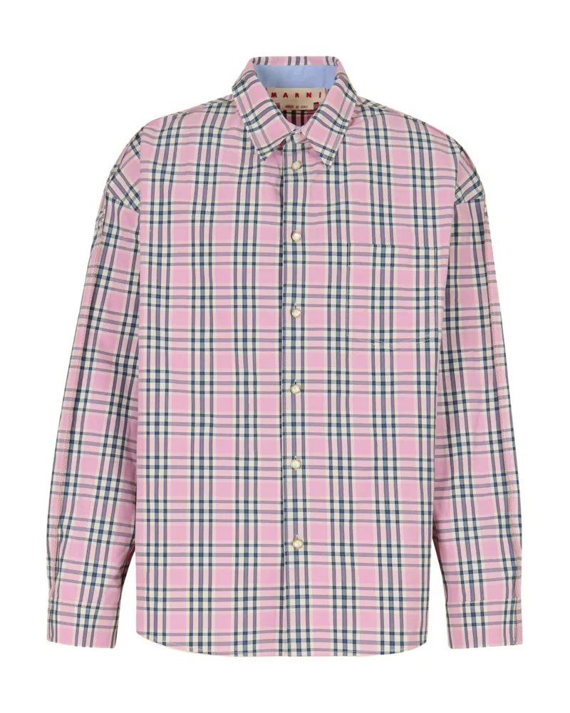 Marni Checked-pattern Ppocket Shirt Pink