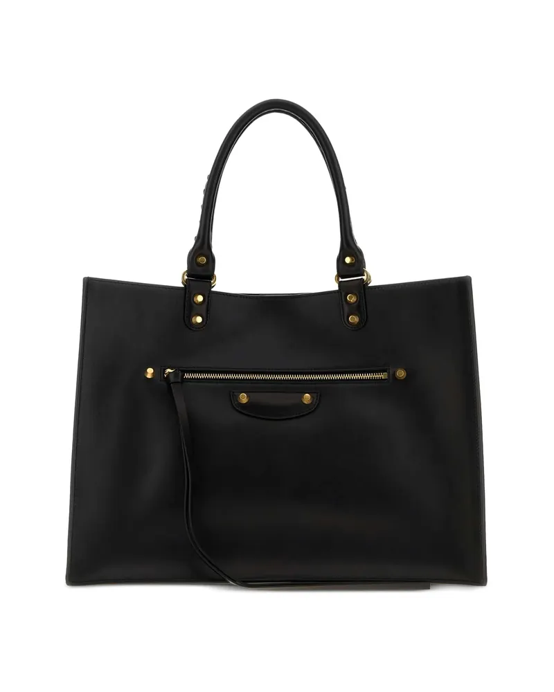 Balenciaga Large Le City Sleek Leather Tote Bag Black