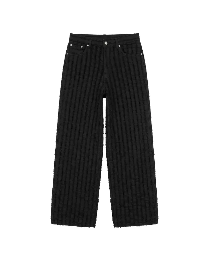 Haikure Bethany Frayed-stripe Jeans Black