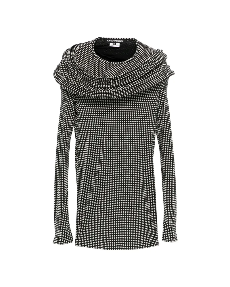 Junya Watanabe Ruffled Polka Dot Top Black