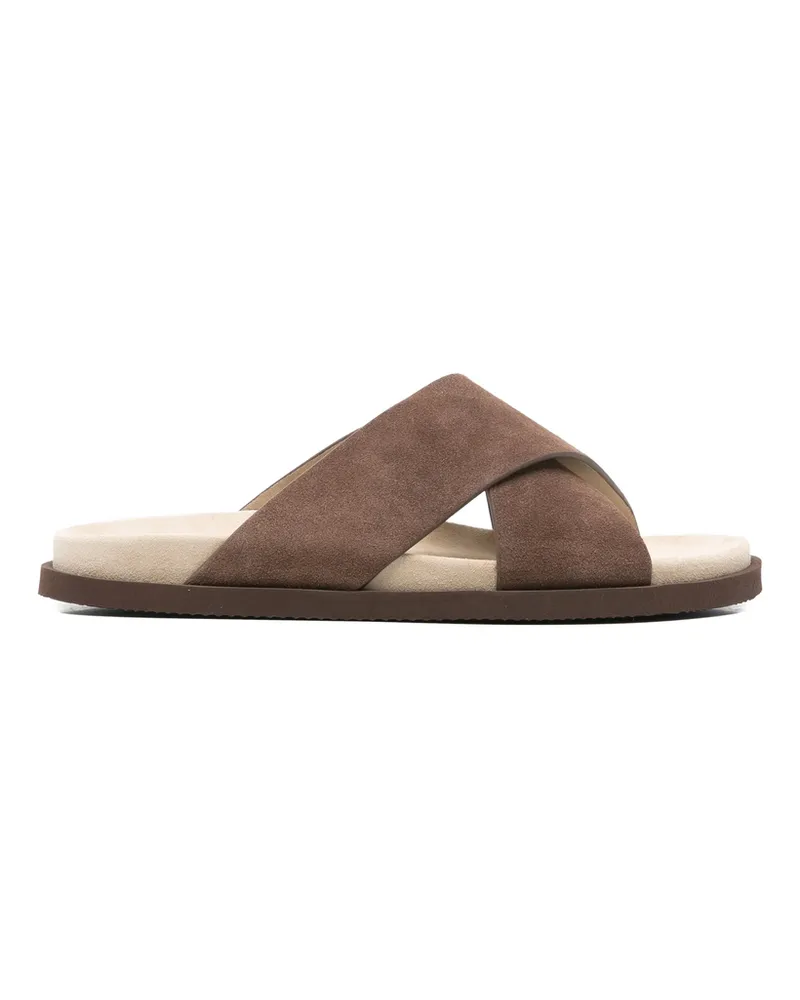 Brunello Cucinelli Crossover-strap Sandals Brown