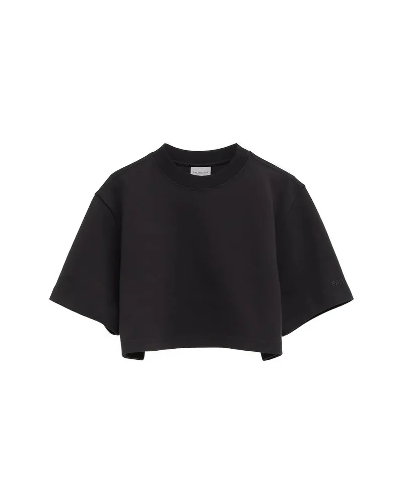 Balenciaga Crew-neck Crop Top Black