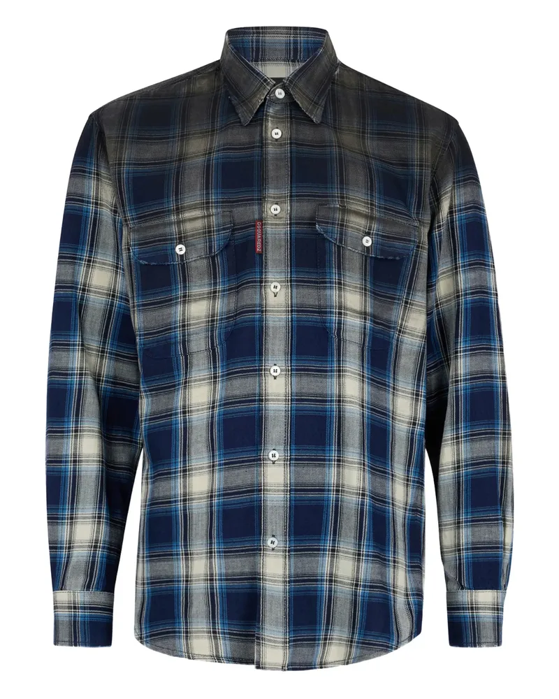 Dsquared2 Plaid Pocket Shirt Blue