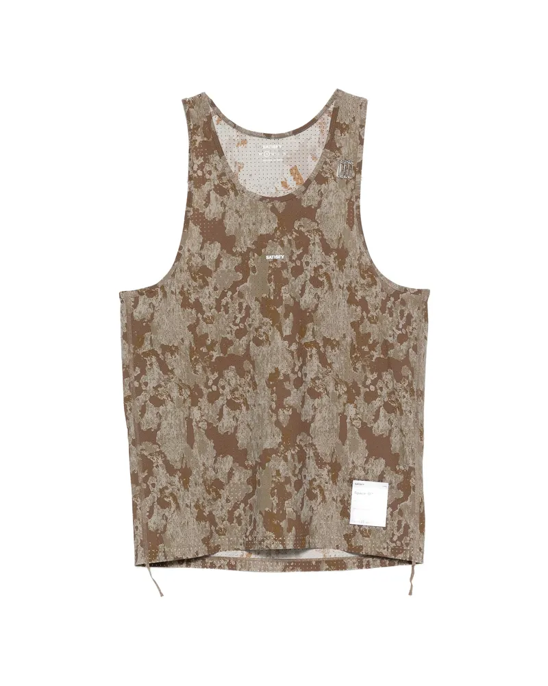 Satisfy Camouflage-print Vest Brown