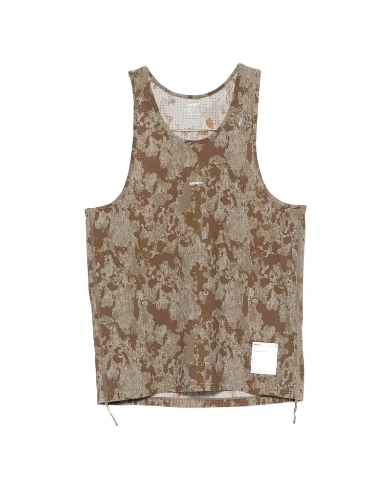 Satisfy Camouflage-print Vest Brown