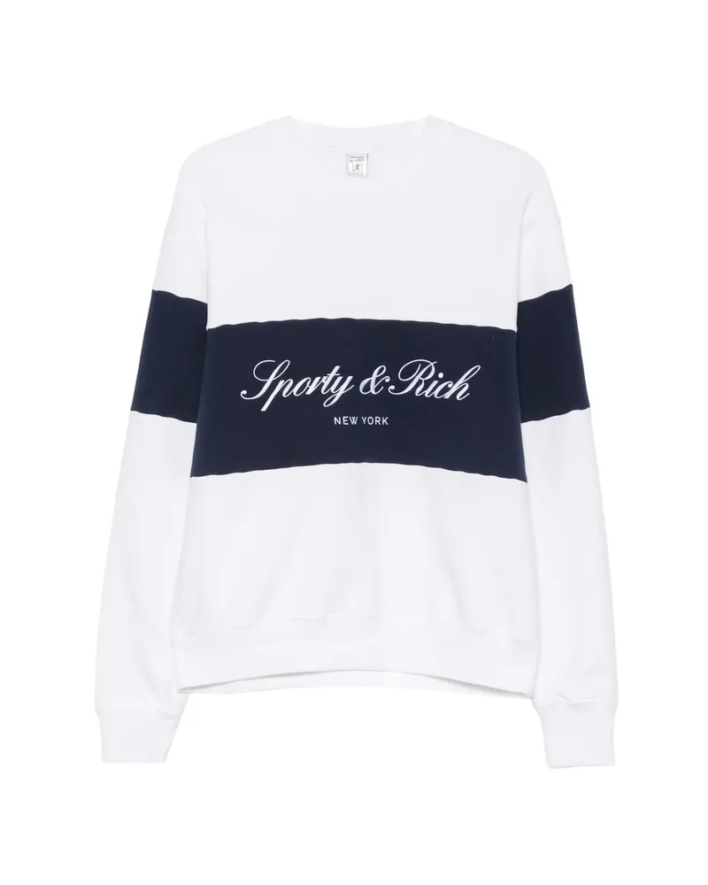 SPORTY & RICH Signature Logo-embroidered Sweatshirt White