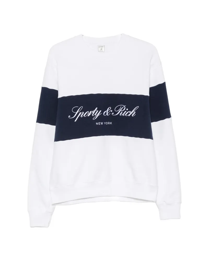 SPORTY & RICH Signature Logo-embroidered Sweatshirt White