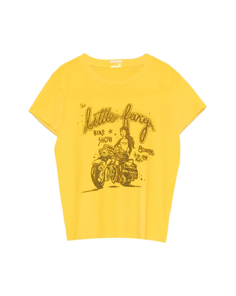Mother Print-detail T-shirt Yellow