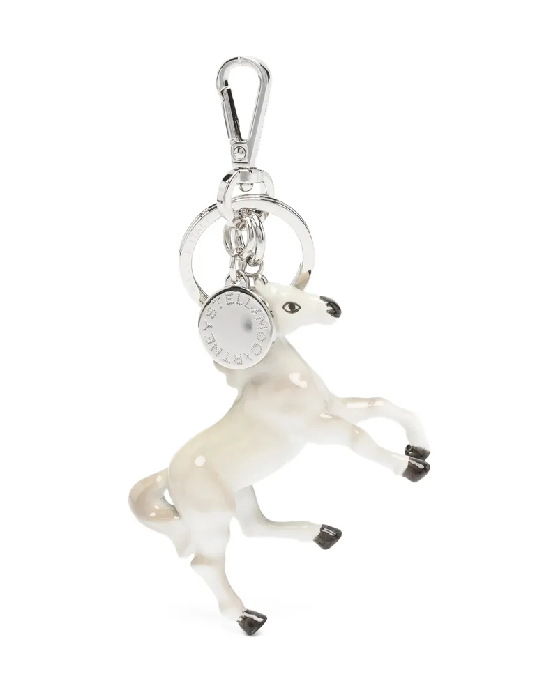 Stella McCartney Horse Pendant Keyring Neutrals