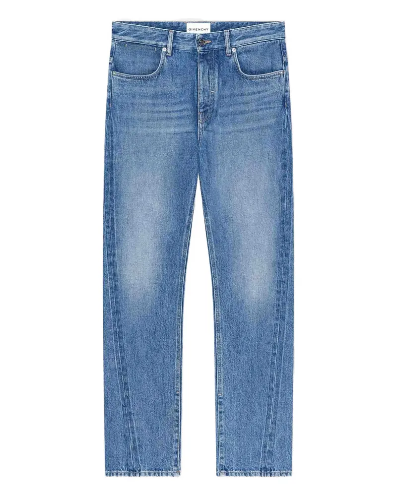 Givenchy Visible Stitching Flared Trousers Blue