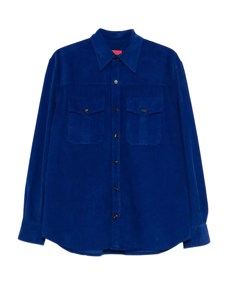 Isaia Chest-pocket Shirt Blue