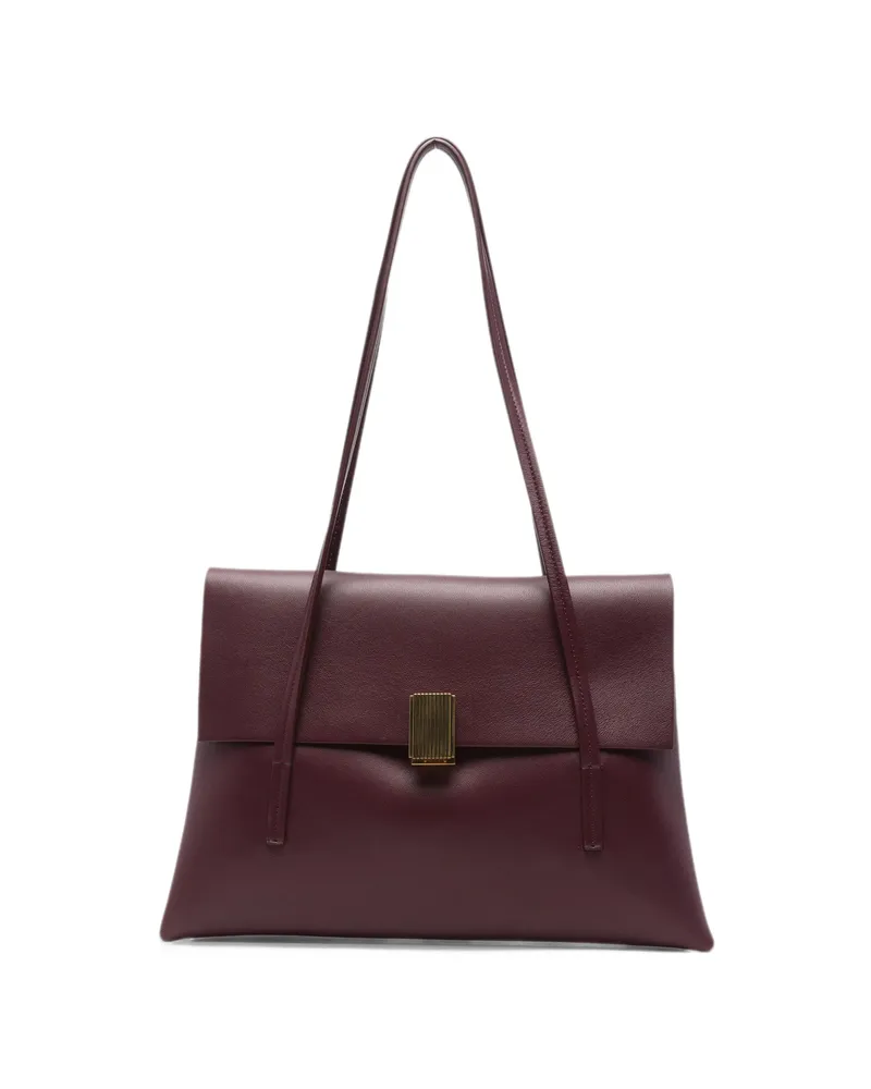 KHAITE Soft Blake Gold-tone Plaque Shoulder Bag Red