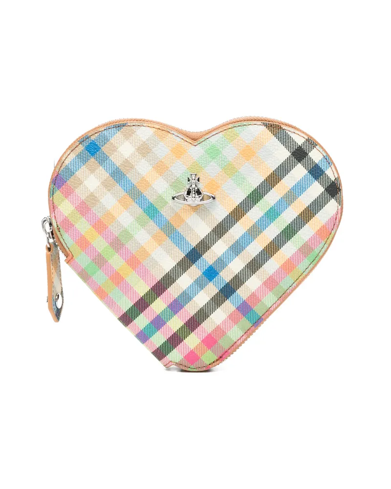 Vivienne Westwood Heart Checked Crossbody Bag Neutrals