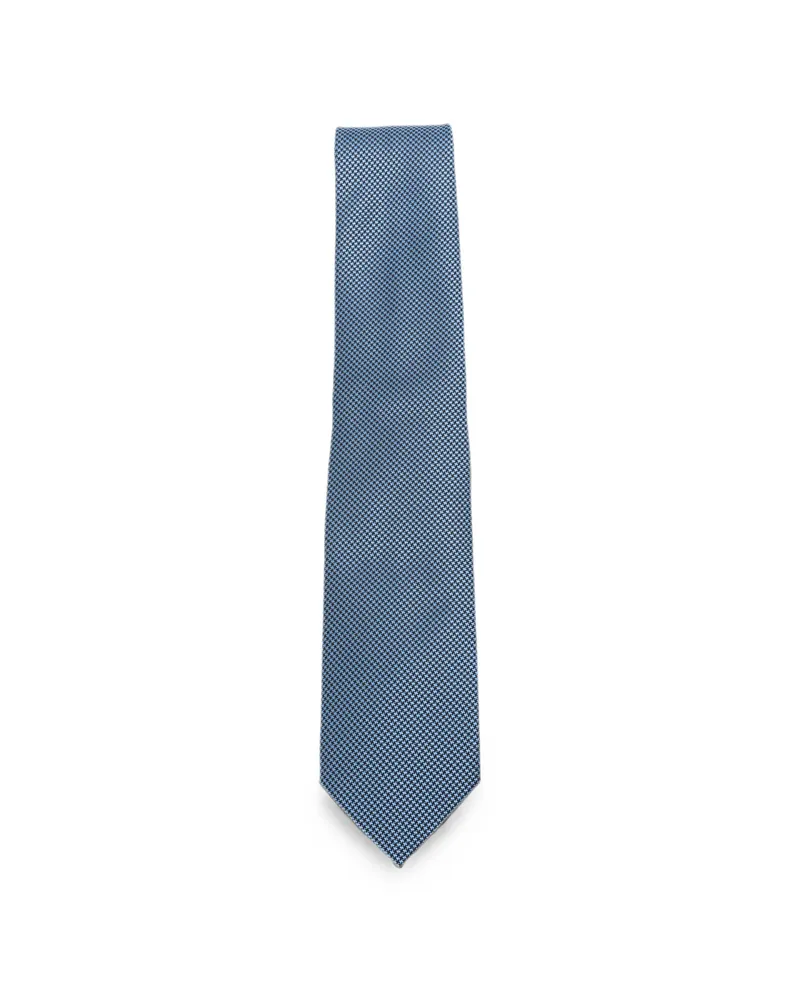 Tom Ford Houndstooth-pattern Tie Blue