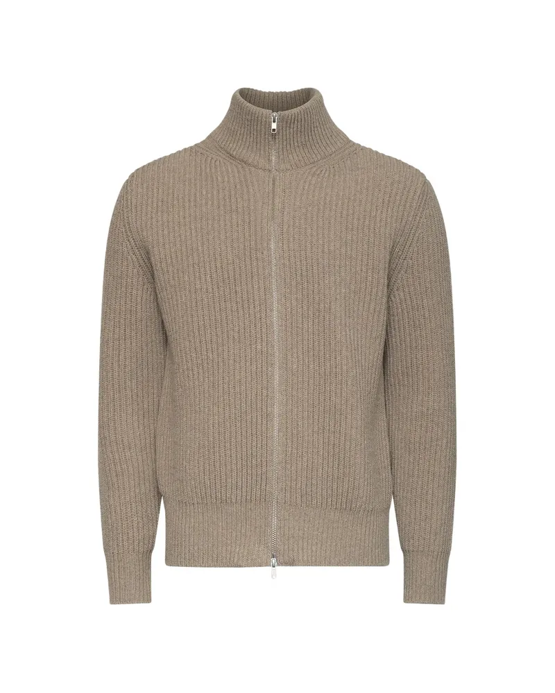 Maison Margiela Ribbed Knit Jacket Neutrals
