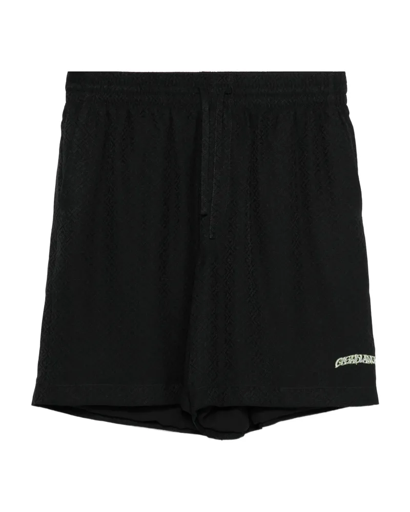 Casablanca Paris Volcano Silk Shorts Black