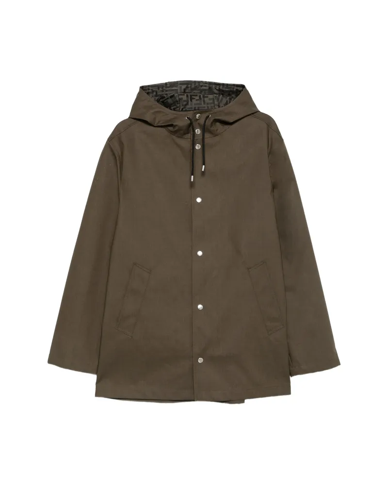 Fendi FF-monogram-print Hooded Parka Green