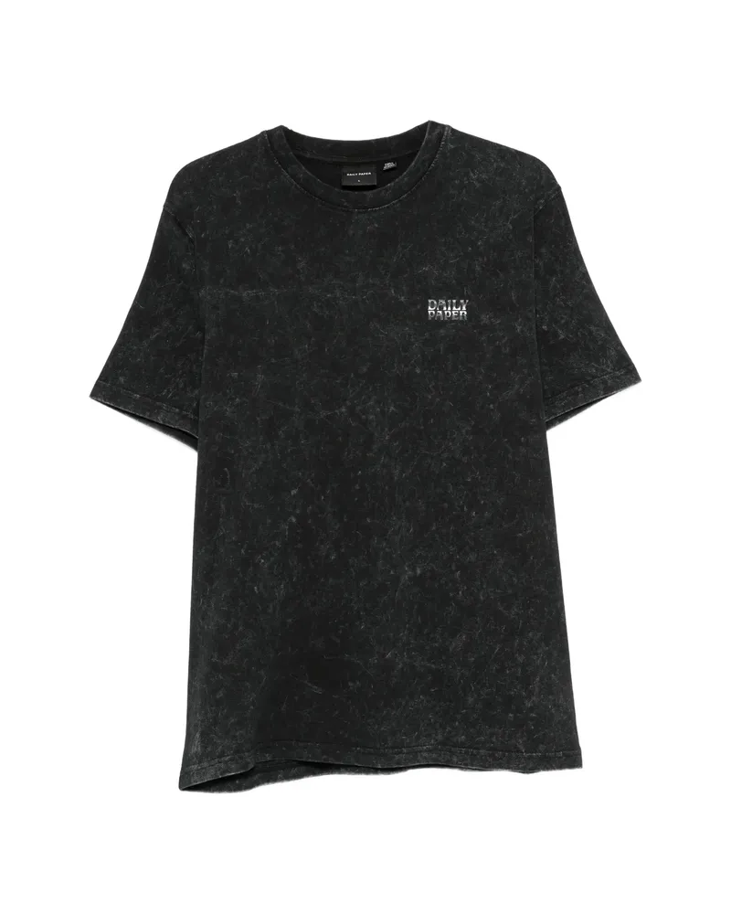 Daily Paper Graphic-print Acid-wash T-shirt Black