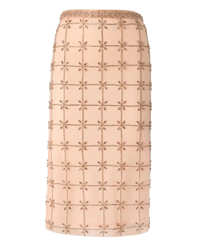 Pinko New Carrieri Crystal-embellished Midi Skirt Pink